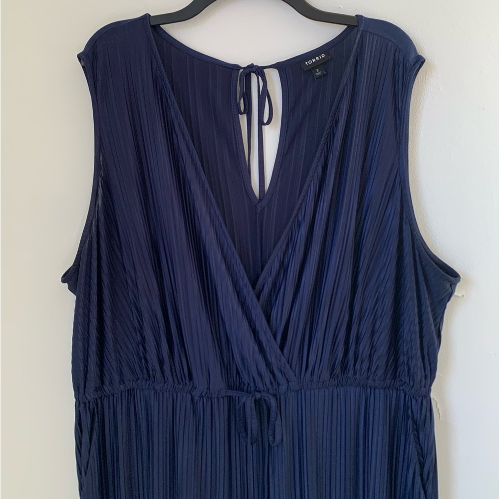 Torrid Pleated Knit Crop Wide Leg Jumpsuit 3X - Picture 4 of 13